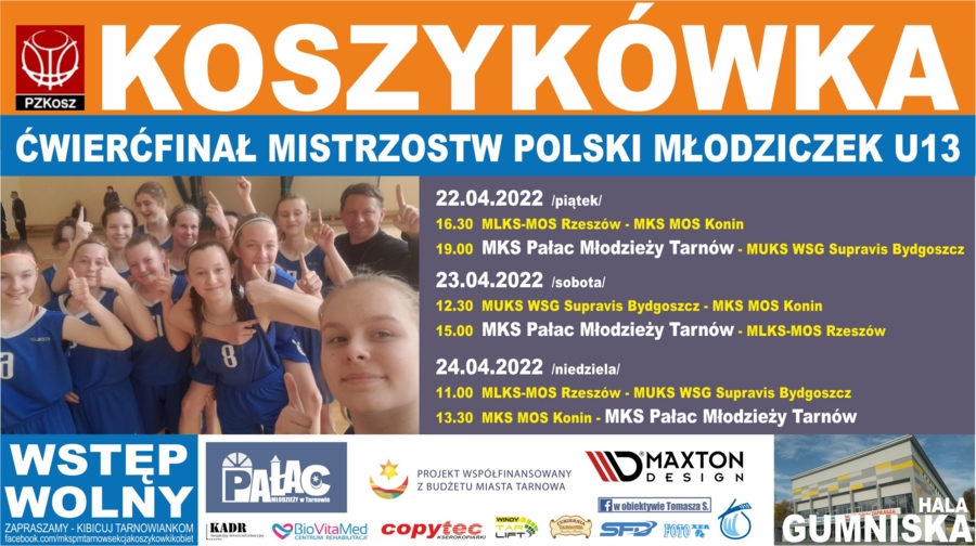 Plakat ćwierćfinałowego turnieju MP młodziczek w koszykówce